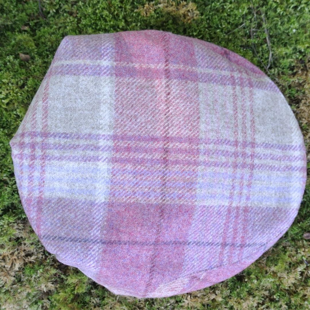 Kids Tweed Flat Cap - Pink Rose Check