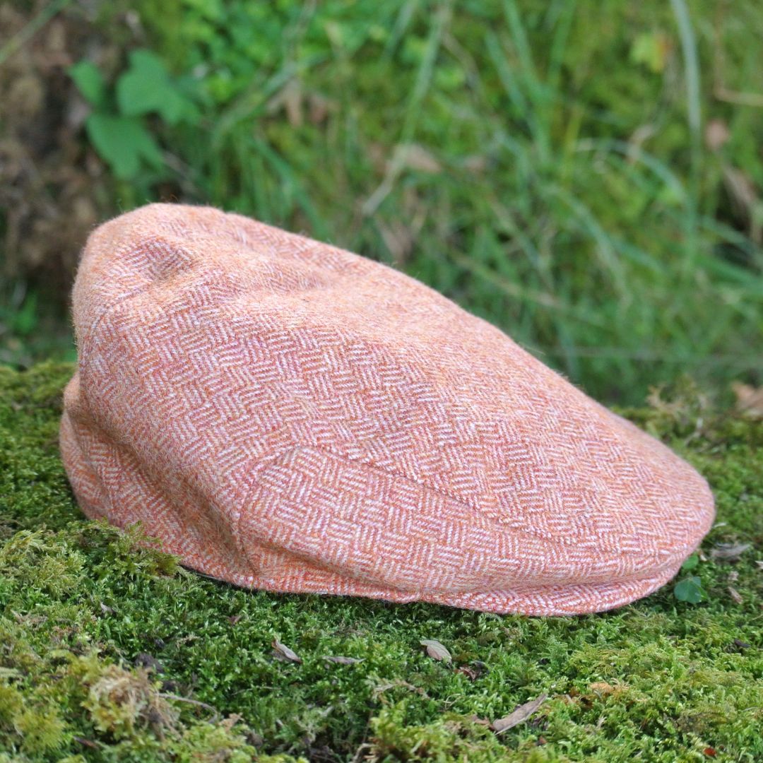 Pink tweed cheap flat cap