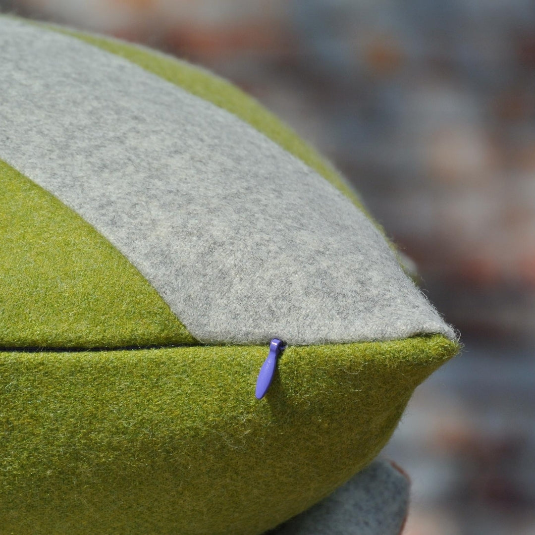 Lime and outlet grey cushions